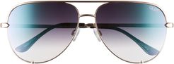 High Key 68mm Aviator Sunglasses - Gold/ Pink Gradient