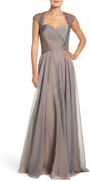 Ruched Chiffon A-Line Gown