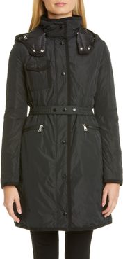 Mauve Water Resistant Taffeta Down Coat