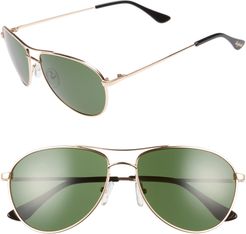 Orville 58mm Mirrored Aviator Sunglasses - Gold/ Green