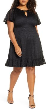 Plus Size Women's Kiyonna Middleton Ruffle Hem Lace Dress