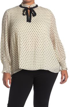 Max Studio Clip Dot Pleated Blouse at Nordstrom Rack