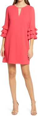 Pleated Sleeve Float Shift Dress