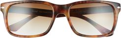 58mm Rectangle Sunglasses - Brown/ Brown Gradient