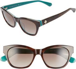 Jerris 50mm Cat Eye Sunglasses - Havana/ Blue