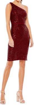 Sequin One-Shoulder Cocktail Dress