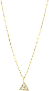 Bony Levy 18K Yellow Gold Pave Diamond Petite Triangle Pendant Necklace - 0.07 ctw at Nordstrom Rack