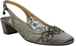 Faleece Crystal Embellished Slingback Pump