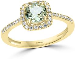 Effy 14K Yellow Gold Diamond Green Amethyst & Diamond Ring - Size 7 at Nordstrom Rack