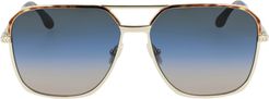 59mm Gradient Aviator Sunglasses - Gold/ Blue Triple Gradient