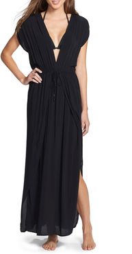 Deep V-Neck Cover-Up Maxi Dress