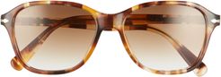 53mm Rectangle Sunglasses - Striped Honey/ Brown Gradient