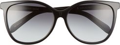 X Staerk & christensen Swallows 58mm Sunglasses With Removable Chain - Matte Black/ Grey Gradient