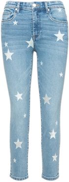 Madison Star Embroidered High Waist Crop Skinny Jeans