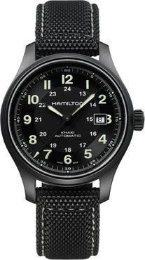 Khaki Field Automatic Silicone Strap Watch, 42mm