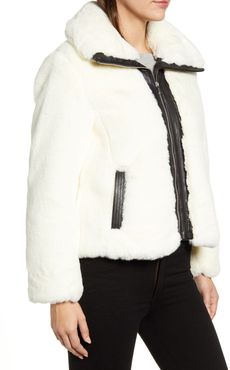 Cole Haan Faux Fur Cropped Jacket at Nordstrom Rack