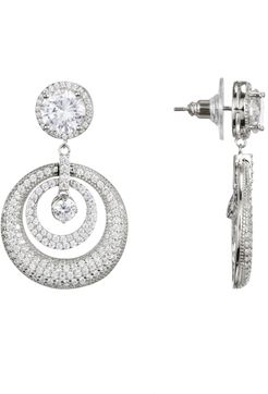 Domed Crystal Drop Earrings