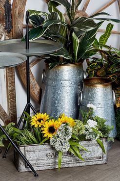Willow Row Silver Galvanized Iron Barrel Planter - Set of 3 at Nordstrom Rack