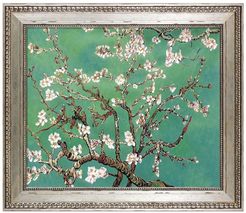 Overstock Art Branches of an Almond Tree in Blossom, Jade, Versailles Silver King Frame - 26" x 30" at Nordstrom Rack