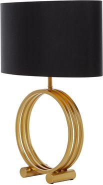Willow Row Modern Metallic Gold Table Lamp with Black Drum Shade - 18" x 25" at Nordstrom Rack