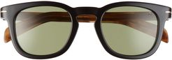 Eyewear By David Beckham 49mm Square Sunglasses - Black / Silver Mirror