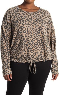 Socialite Long Sleeve Leopard Print Cozy Pullover Sweater at Nordstrom Rack