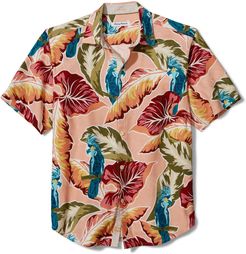 Flock N Roll Tropical Short Sleeve Silk Button-Up Shirt