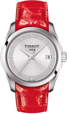 Tissot Women's Couturier Croc Embossed Leather Strap Watch, 32mm at Nordstrom Rack