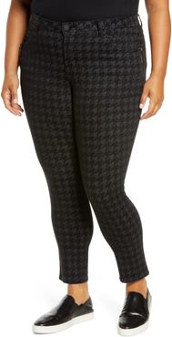 Plus Size Women's Wit & Wisdom Ab-Solution Houndstooth Ankle Skinny Pants