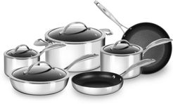 Haptiq 10-Piece Stainless Steel Nonstick Cookware Set