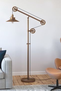 Addison and Lane Descartes Brushed Brass Wide Brim Floor Lamp with Pulley System at Nordstrom Rack