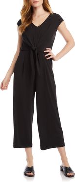 Tie Front Crop Wide Leg Jumpsuit