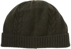 Portolano Cable Knit Detail Cashmere Beanie at Nordstrom Rack