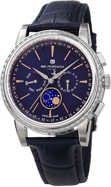 Bruno Magli Men's Luna Piena Moonphase Embossed Leather Watch, 43mm at Nordstrom Rack