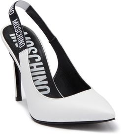 MOSCHINO Slingback Leather Stiletto Pump at Nordstrom Rack