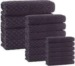 ENCHANTE HOME Glossy Turkish Cotton 16-Piece Towel Set - Anthracite at Nordstrom Rack