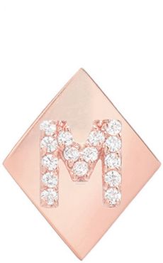 Framed Diamond Initial Earring