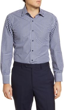 Big & Tall Lorenzo Uomo Trim Fit Easy Iron Gingham Dress Shirt