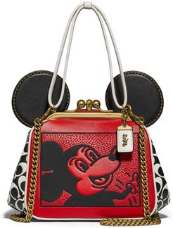 X Mickey Keith Haring Leather Crossbody Bag - Red