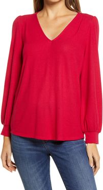 Fleece Blouson Sleeve Top