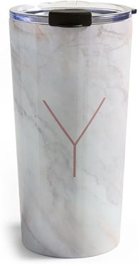 Marbled Monogram Travel Mug