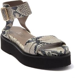 AGL Snakeskin Embossed Leather Platform Sandal at Nordstrom Rack