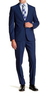 Calvin Klein Solid Blue Slim Fit Two Button Notch Lapel Wool Suit at Nordstrom Rack