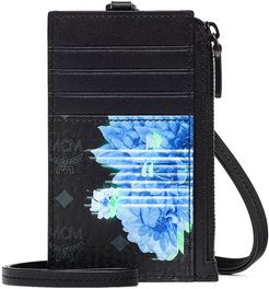 Tech Flower Visetos Canvas Card Case - Black
