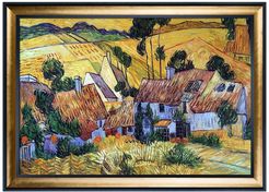 Overstock Art Thatched Houses against a Hill by Vincent Van Gogh Framed Hand Painted Oil Reproduction at Nordstrom Rack