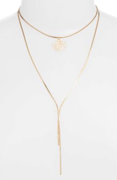 Rose Pendant Multistrand Necklace