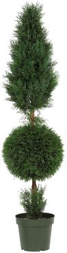 NEARLY NATURAL Green 5ft. Cypress Ball and Cone Silk Tree at Nordstrom Rack