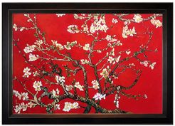Overstock Art Branches of an Almond Tree in Blossom, Ruby Red - Framed Oil Reproduction of an Original Painting by Vincent Van G