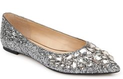 Ulanni Embellished Pointed Toe Glitter Flat