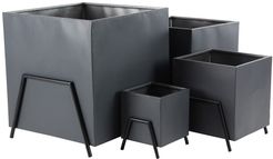 Willow Row Black Modern Square Tin Plant Stand - Set of 4 at Nordstrom Rack